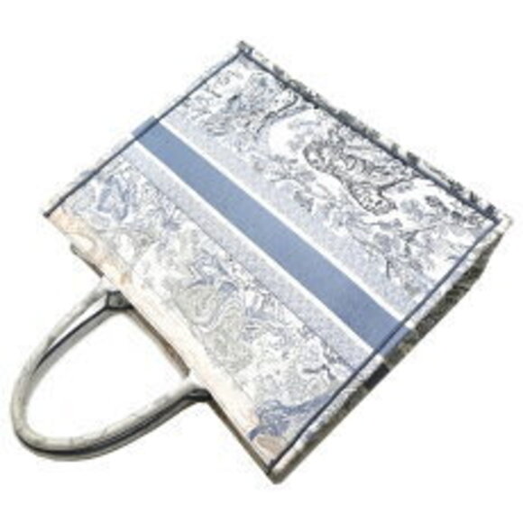 Christian Dior Book Tote Handbag Jacquard White - Picture 4 of 9